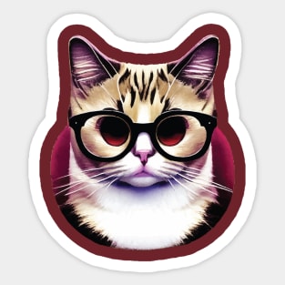 Cat wear glasses Sticker